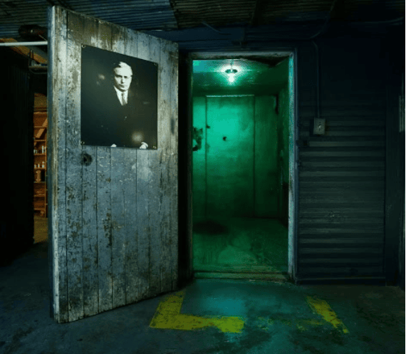 Entrance to the morgue of the Baker Curable Cancer Hospital